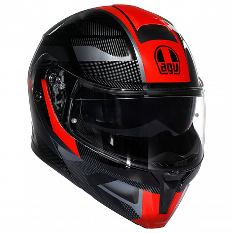 Шлем AGV STREETMODULAR LEDRO BLACK/RED от магазина мотошлемов AGHelmet