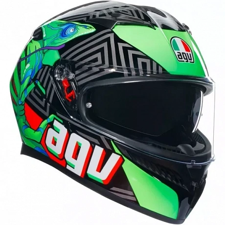Шлем AGV K3 Kameleon Black-Red-Green от магазина мотошлемов AGHelmet