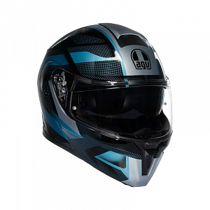 Шлем AGV STREETMODULAR LEDRO MATT BLACK/POWDER BLUE