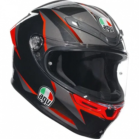 Шлем AGV K6 S SLASHCUT BLACK/GREY/RED от магазина мотошлемов AGHelmet