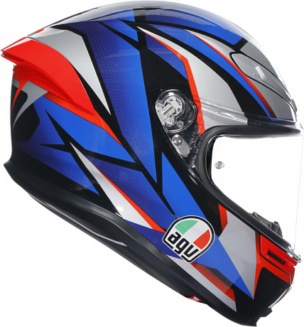 Шлем AGV K6 S SLASHCUT BLACK/BLUE/RED от магазина мотошлемов AGHelmet