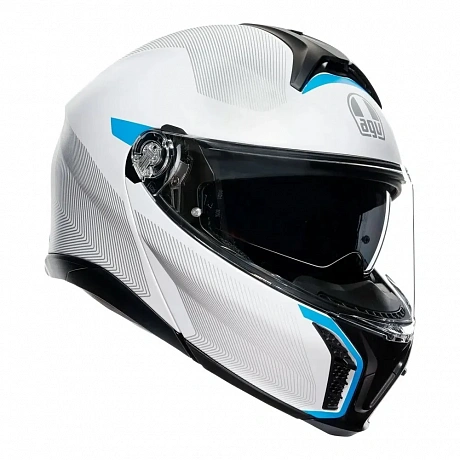 Шлем AGV TOURMODULAR FREQUENCY LIGHT GREY/BLUE от магазина мотошлемов AGHelmet