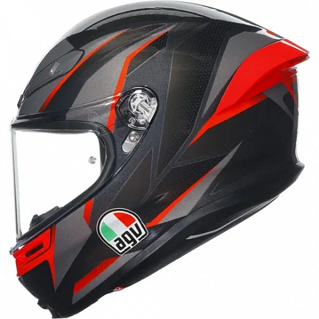 Шлем AGV K6 S SLASHCUT BLACK/GREY/RED от магазина мотошлемов AGHelmet