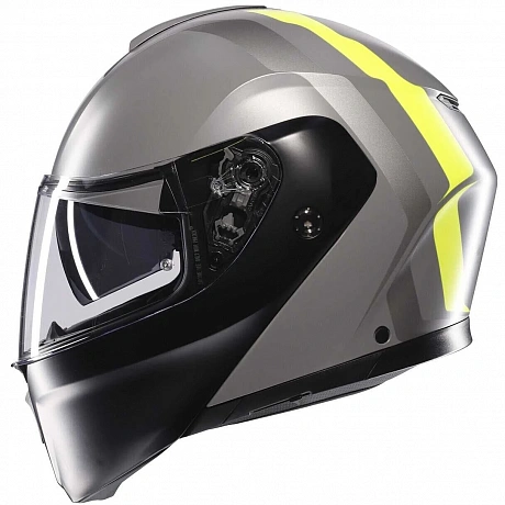 Шлем AGV STREETMODULAR RESIA MATT GREY/BLACK/YEL FLUO от магазина мотошлемов AGHelmet