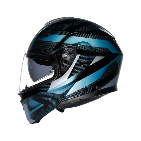Шлем AGV STREETMODULAR LEDRO MATT BLACK/POWDER BLUE от магазина мотошлемов AGHelmet