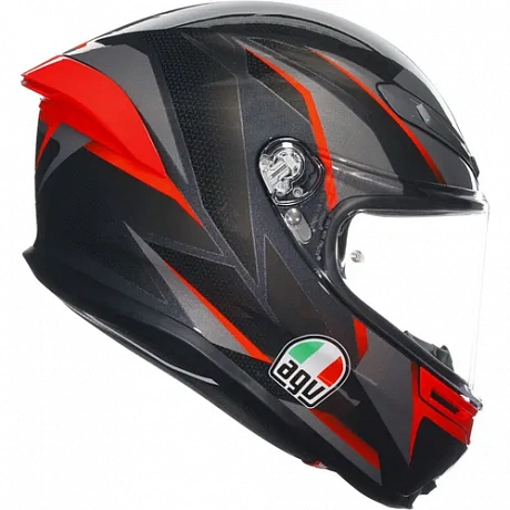 Шлем AGV K6 S SLASHCUT BLACK/GREY/RED от магазина мотошлемов AGHelmet