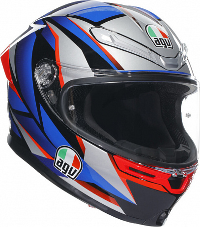 Шлем AGV K6 S SLASHCUT BLACK/BLUE/RED от магазина мотошлемов AGHelmet