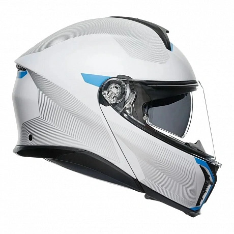 Шлем AGV TOURMODULAR FREQUENCY LIGHT GREY/BLUE от магазина мотошлемов AGHelmet
