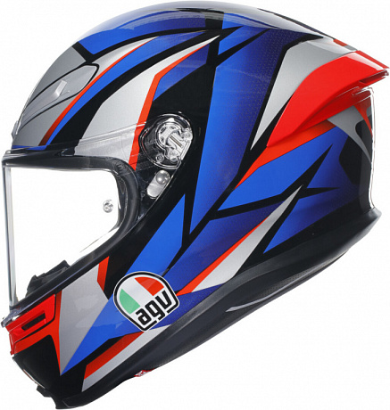 Шлем AGV K6 S SLASHCUT BLACK/BLUE/RED от магазина мотошлемов AGHelmet